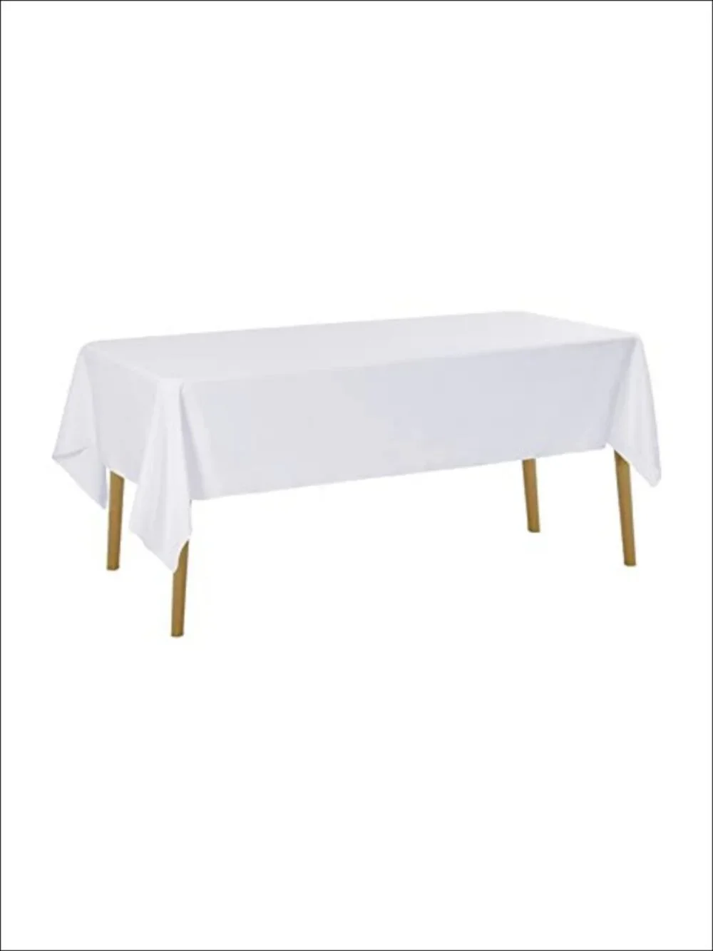 6 Pack 60x102 inch White Polyester Tablecloth Rectangle Table Cover Set
